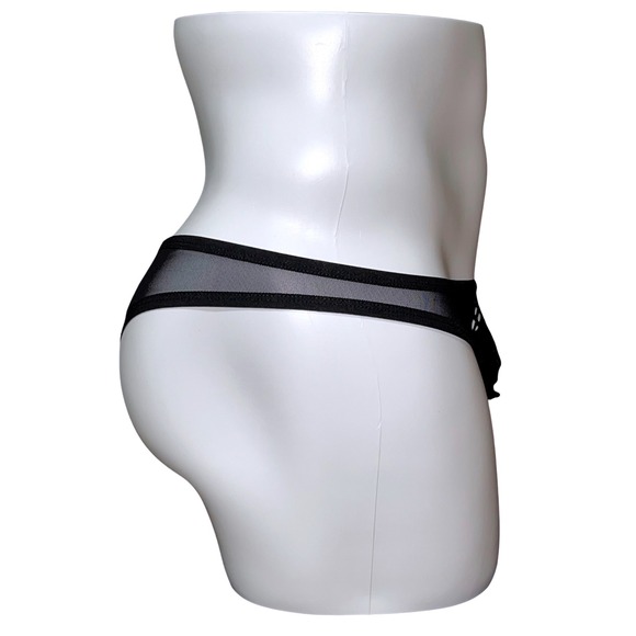 Jockmail Mesh Fishnet Sheer Thong Black Size L (30-32) JM220 NWT - Picture 3 of 12